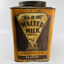 All In One Malted Milk Powder Chocolate 12lb Square Can Omaha NE Adverti... - £67.91 GBP