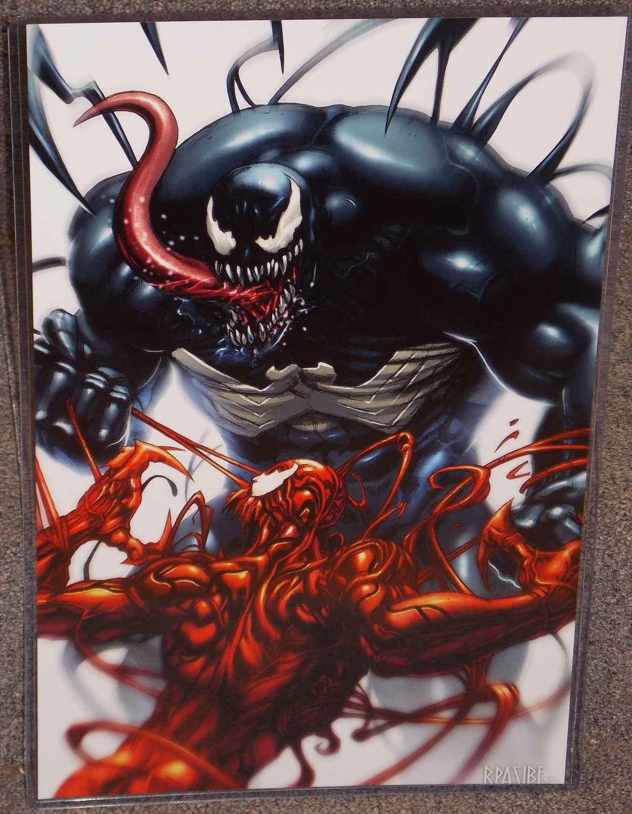 Primary image for Marvel Spider-Man Venom vs Carnage Glossy Print 11 x 17 In hard Plastic Sleeve