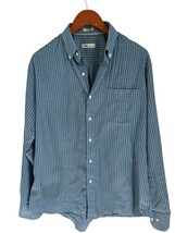Peter Millar Silk Cotton Shirt Button-down Blue Tartan Long Sleeve Size ... - $555.02 MXN
