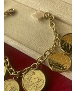 ITALY Gold plated euro coin bracelet  - £125.89 GBP