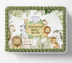 SAFARI BABY SHOWER Cake Topper Edible Image Jungle baby shower Edible Im... - $20.75+