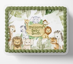 SAFARI BABY SHOWER Cake Topper Edible Image Jungle baby shower Edible Im... - £16.54 GBP+