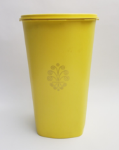 Vintage Tupperware Servalier Tall Canister 1222-4 Yellow Lid 808-32 USA - £30.97 GBP