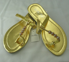 Sandal/Toe Ring,Flip Flop Gold by Star Bay, Sz 6 only NEW 2528  Free Ship - £12.78 GBP