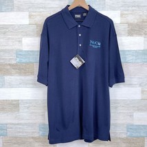 NuCO2 Employee Pique Golf Polo Shirt Blue Silk Blend Casual Mens Large - £31.14 GBP