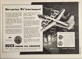 1945 Print Ad Buick Powers WW2 B-24 Liberator Bombers Planes General Motors - £16.82 GBP