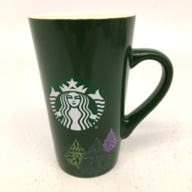 Starbucks Coffee 2020 Green Christmas Tree Holiday Tall Ceramic Mug Cup 16 oz - £11.48 GBP