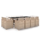  Outdoor Dining Set Beige PE rattan Large Removable Covers - $36,292.87 MXN