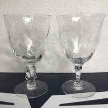 Vintage Heisey Glass Waverly  Water Goblets  Crystal Glass SET OF 2 Pattern 1519 - £15.45 GBP