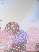 Mead FIVE STAR Notebook  11&quot; x 9&quot; x 1/2&quot; White &amp; Roses Cover (Ruled Paper) - £0.95 GBP