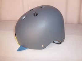 Go Max Bicycle Skateboarding Helmet Gray Flashing Red Rear Light - Scrat... - $30.23 CAD