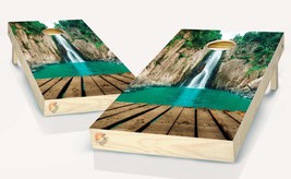 Waterfall  Cascade Forest  Cornhole Board Vinyl Wrap Laminated Decal Sti... - £42.66 GBP