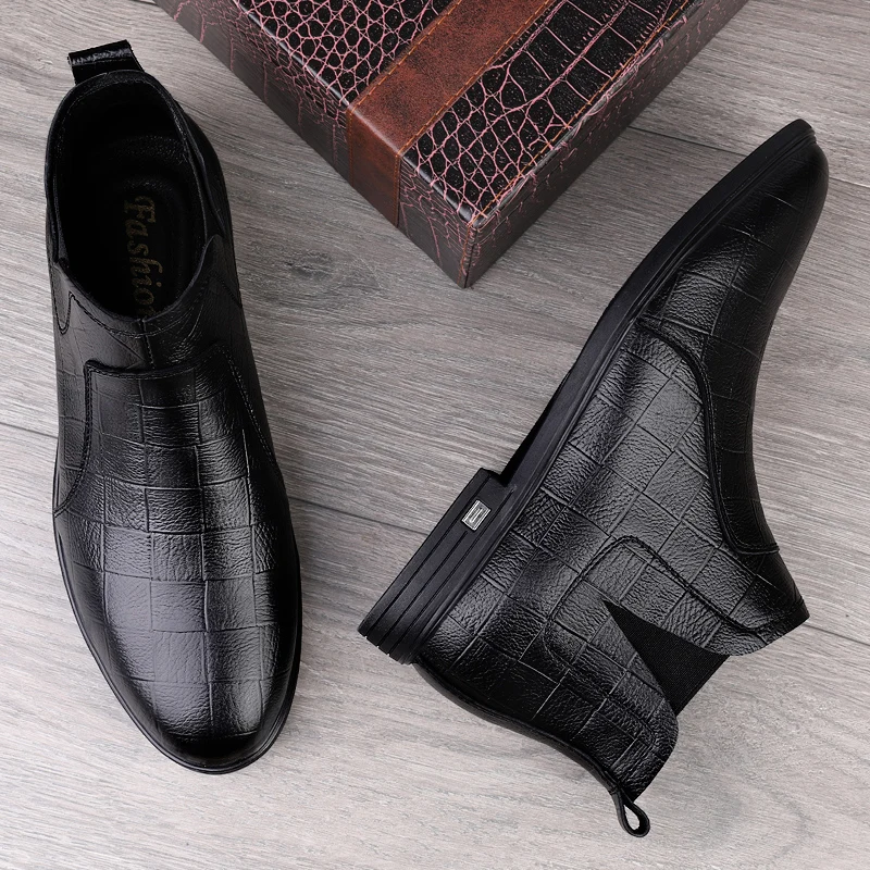 Real Leather Men Chelsea Boots Top Quality Comfortable Footwear  Elegant   Skin  - £243.53 GBP