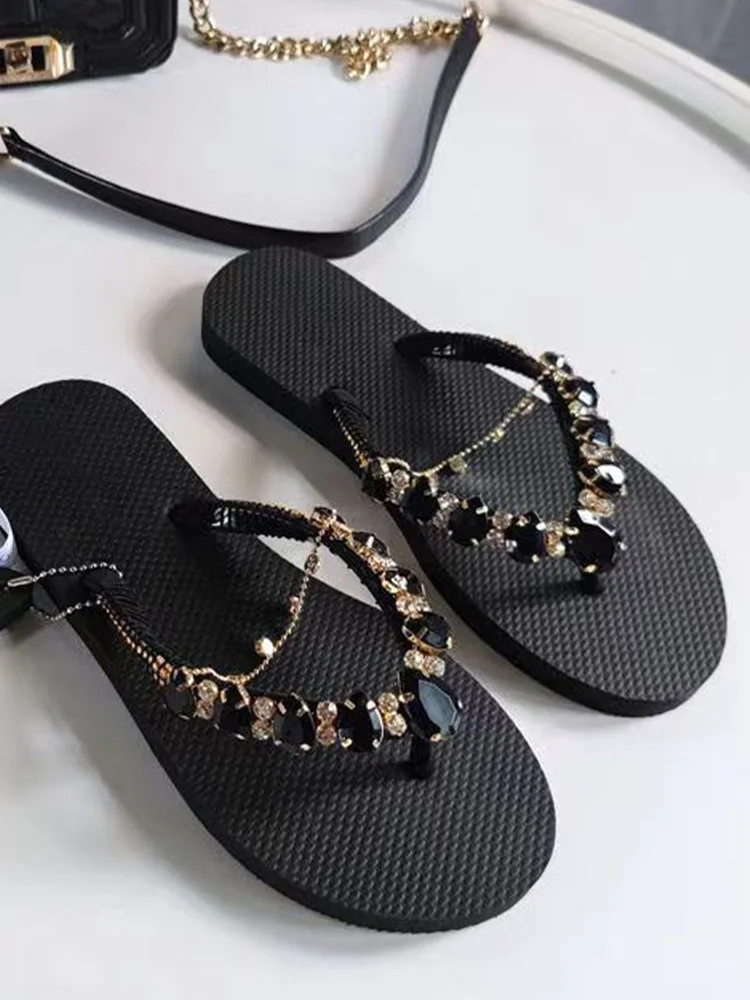 New Flats Slippers Women Shoes 2024 Summer Beach Clip  Slides Designer Flip-flop - £40.72 GBP