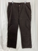 Carhartt Workwear Womens Brown Sz 20x32 Dungaree Fit Pants Side Zip Doub... - £63.06 GBP