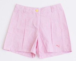 Puma Golf Pink &amp; White Pleated Golf Shorts Women&#39;s NWT - £62.94 GBP
