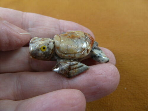 (Y-TUR-SET-31) little gray red SEA TURTLE carving stone gemstone SOAPSTO... - $8.59