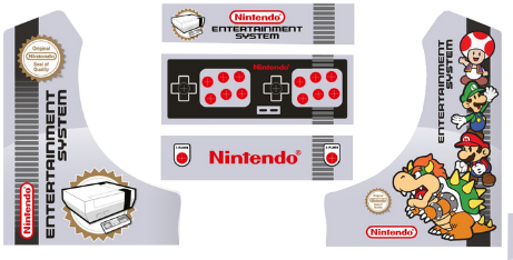 Nintendo NES ARCADE Cabinet Retro Artwork/arcade graphics vinyl Bartop side Art