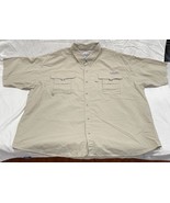 Columbia PFG Button Up Shirt Mens XXL Vented Short Sleeve Tan Omni Shade... - $24.38 CAD