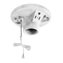 Leviton 9726-C One-Piece Glazed Porcelain Outlet Box Mount, Incandescent... - £15.97 GBP