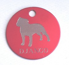 Staffordshire Bull Terrier Staffie Id Tag In 3 Sizes And 9 Colours Engraved Free - £15.43 GBP