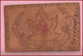 Leather Postcard   The Land of the Maple   Greetings from Deseronto Ontario - £13.41 GBP