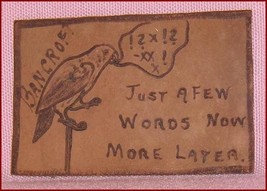 Leather Postcard   Just a Few Words Now  More Later Bancroft  Ontario - £13.63 GBP