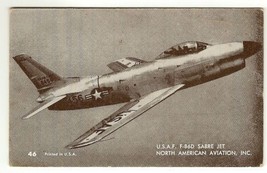 Airplane Arcade or Exhibit Card U.S.A.F. F86D Sabre Jet - $7.48