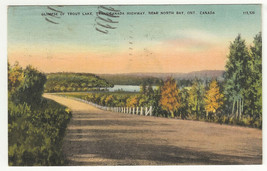 Postcard  Glimpse of Trout Lake Trans-Canada Highway Near North Bay Ontario - £7.73 GBP