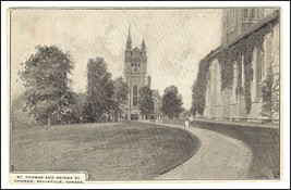Postcard St.Thomas and Bridge St Church Belleville  Ontario - £8.13 GBP