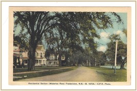 Postcard Residential Section Waterloo Row Fredericton New Brunswick Canada - $11.05