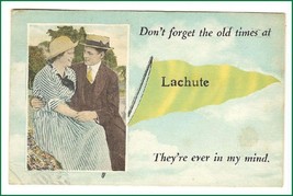 Lachute   Pennant Card Quebec  Canada Vintage Postcard - £8.39 GBP