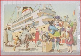 Collectible Cat Postcard Leaving on a Trip - $9.04