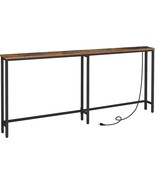 Hoobro 5.9&quot; Skinny Console Table With Charging Station, 70.9&quot; Narrow Sof... - $81.99