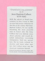 Information Card for Number 31   Colbert   from Famous Canadians Series - $5.40
