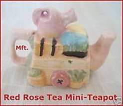 Canadian Red Rose Tea Mini-Teapot Garden Cart - $9.26