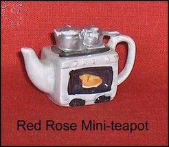 Canadian Red Rose Tea Mini-Teapot Silver Color Stove - £3.84 GBP