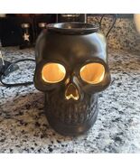 Gothic Spooky BLACK SKULL Electric Oil Wax Tart Fragrance Warmer Hallowe... - $19.79