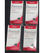 4x Feosol Original Iron Supplement Tablets, Non-heme, 325mg Ferrous Sulfate - $342.11 MXN