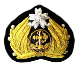 JAPAN NAVY SENIOR OFFICERS HAT CAP BADGE NEW HAND EMBROIDERED CP MADE - $22.50