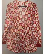 Hearts And Teddy Bears Nurses  Scrub jacket Long Sleeve Sz Med - $469.32 MXN