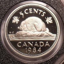 Gem Cameo Proof Canada 1984 5 Cents~161,602 Minted~We Have Canadian Proofs~Fr/Sh - £3.90 GBP