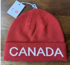 Lululemon Team Canada WOOL-BLEND Reversible B EAN Ie HAT~RED~S/M L/XL~NWT - £35.14 GBP