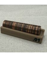 Natural Wood Color Penny Hunting Tray with Black Denomination - 3D Printed - $8.95