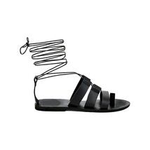 Gladiator roman greek egyptian leather sandals made with hands black nat... - $85.00