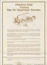 Pinnacle Peak Restaurant Presents Tips For Stagecoach Travelers  - £14.03 GBP