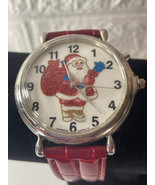 Vintage Quartz ROUND Santa Watch Red Glitter Japan Movement *NEEDS BATTERY - £3.52 GBP