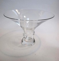 STEUBEN 7&quot; Trumpet Shaped Glass Footed Crystal Wide Vase c1980&#39;s - £117.35 GBP