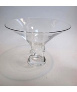 STEUBEN 7&quot; Trumpet Shaped Glass Footed Crystal Wide Vase c1980&#39;s - £115.18 GBP