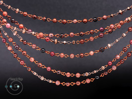 long boho necklace, natural gems, red, brown, handmade in USA, ooak - £19.18 GBP